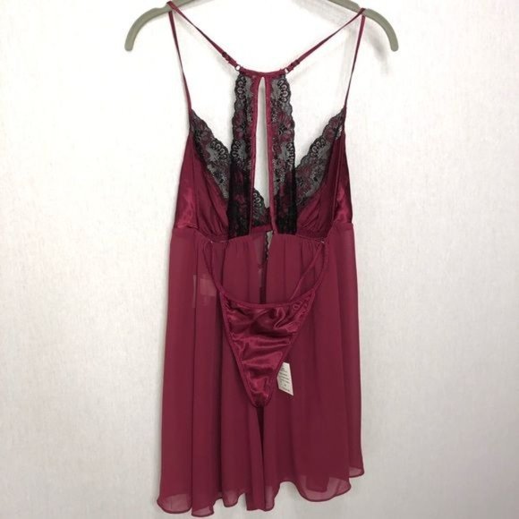 LINEA DONATELLA Lace Trim Satin & chiffon chemise - Picture 9 of 9